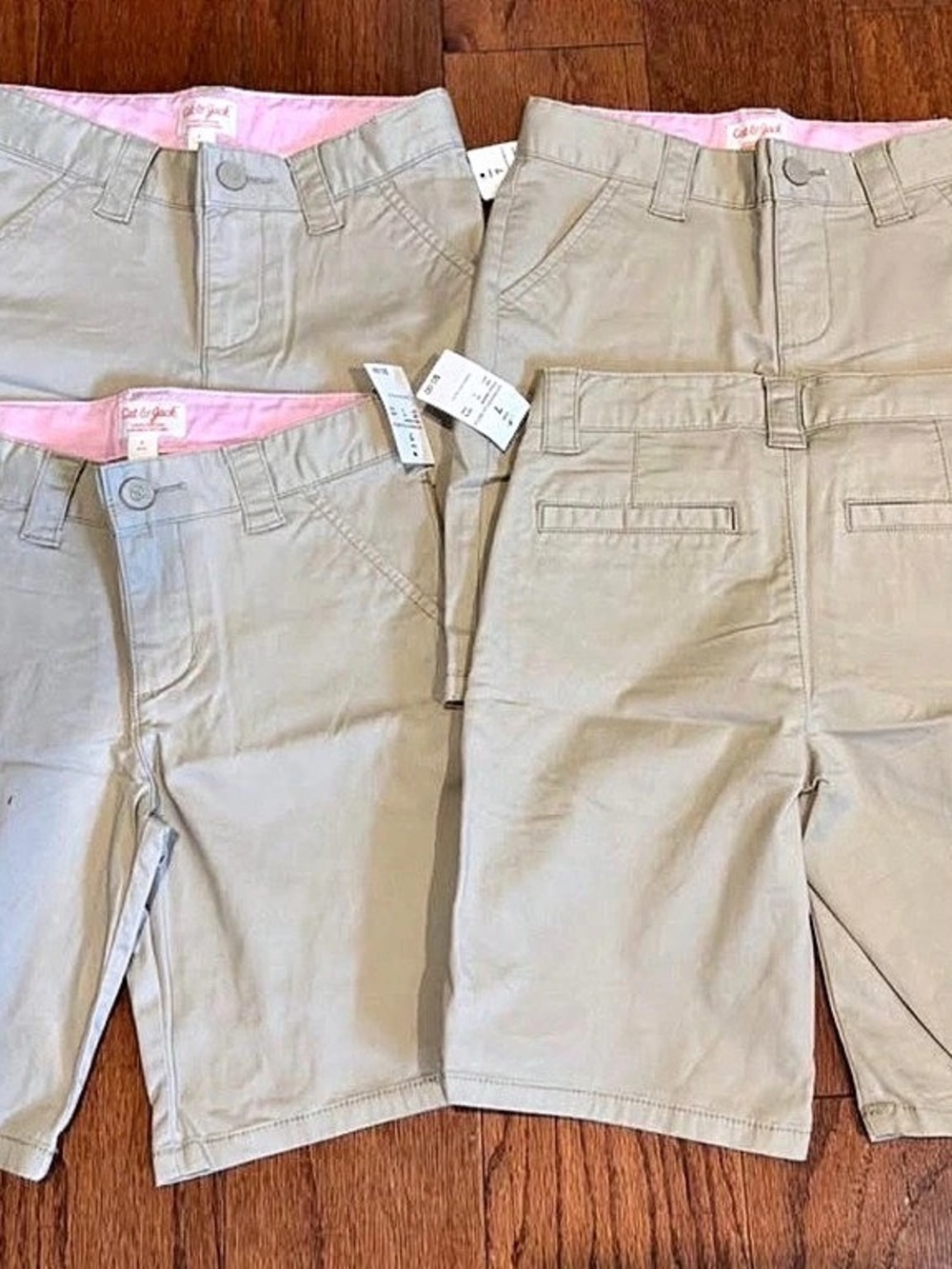 Cat & Jack Girls School Uniform Chino Shorts Girls Size 7 Beige Shorts 4-Pack